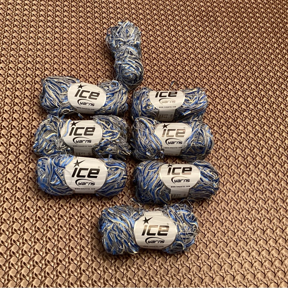 Ice Multi-Blue Loop Ribbon Yarn Pack